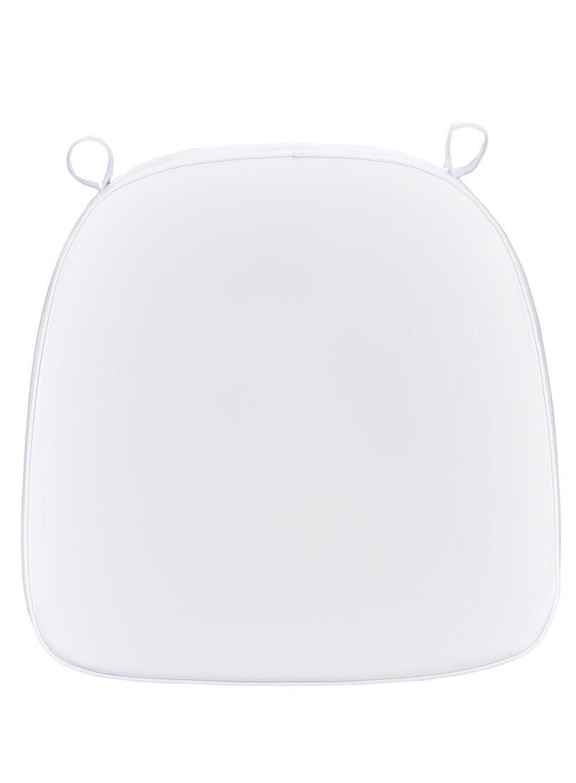 Chivari Pure White 2.0" Thick Vinyl Chiavari Chair Cushion CUSHSTRAPVINPRWHI-PVC-AX-T