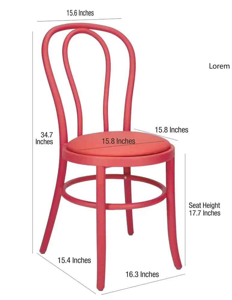 Chivari Watermelon Red Resin Bentwood Festive Chair CBFRR-ZG-T