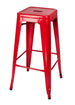 Chivari Red Hi Gloss Tolix Style Metal Stool BTMR-AX-T