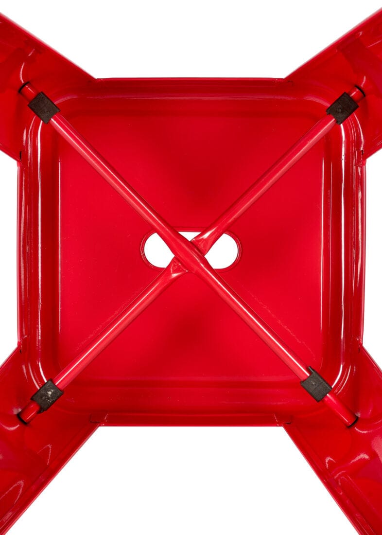 Chivari Red Hi Gloss Tolix Style Metal Stool BTMR-AX-T