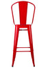 Chivari Scratch and Dent Red Hi Gloss Tolix Style Metal Barstool with Back BTBMR-AX-T-SD