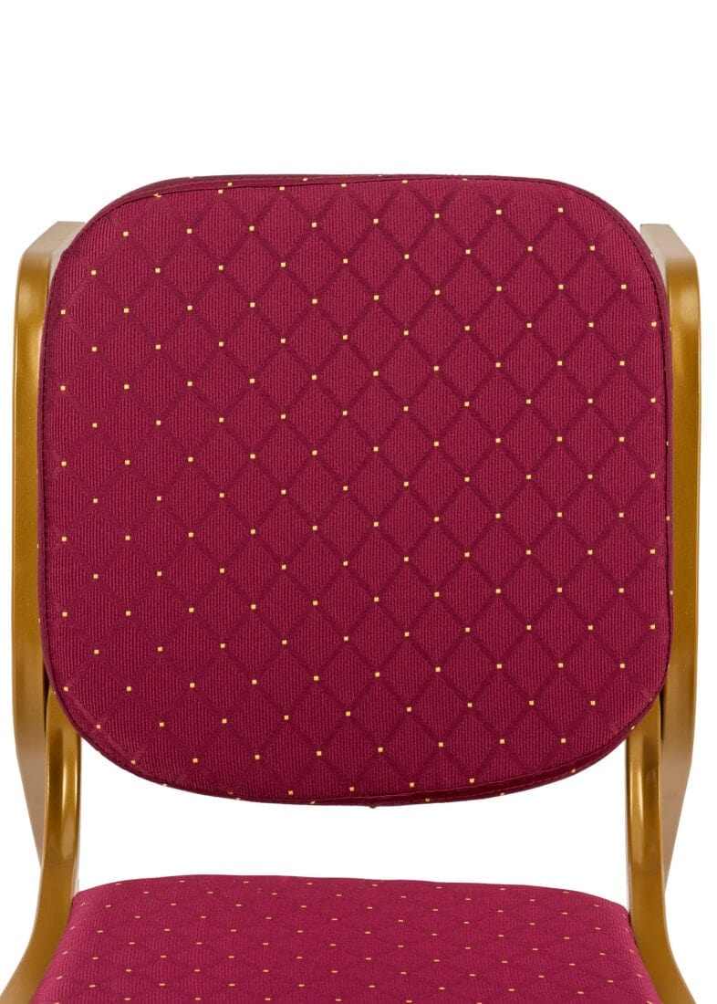 Chivari Red Fabric with Gold Dots on Gold Frame Crown Banquet Chair CQCFRD-ZF-T