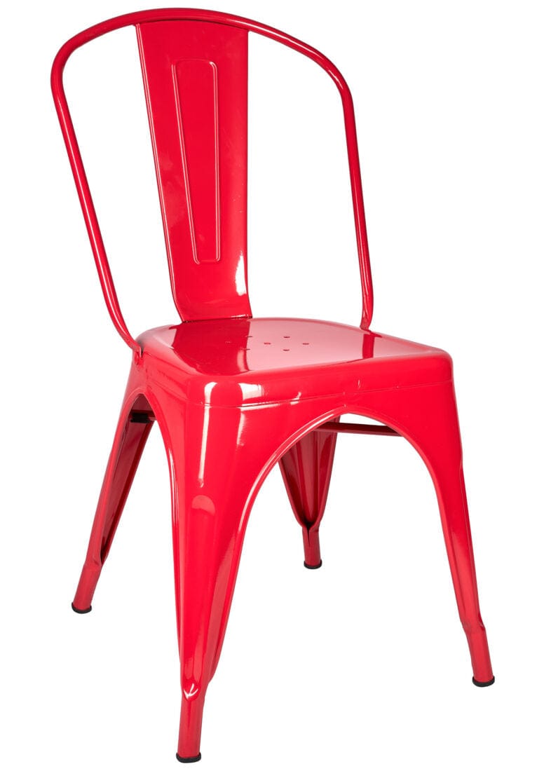 Chivari Red Hi Gloss Tolix Style Metal Chair CTMR-AX-T