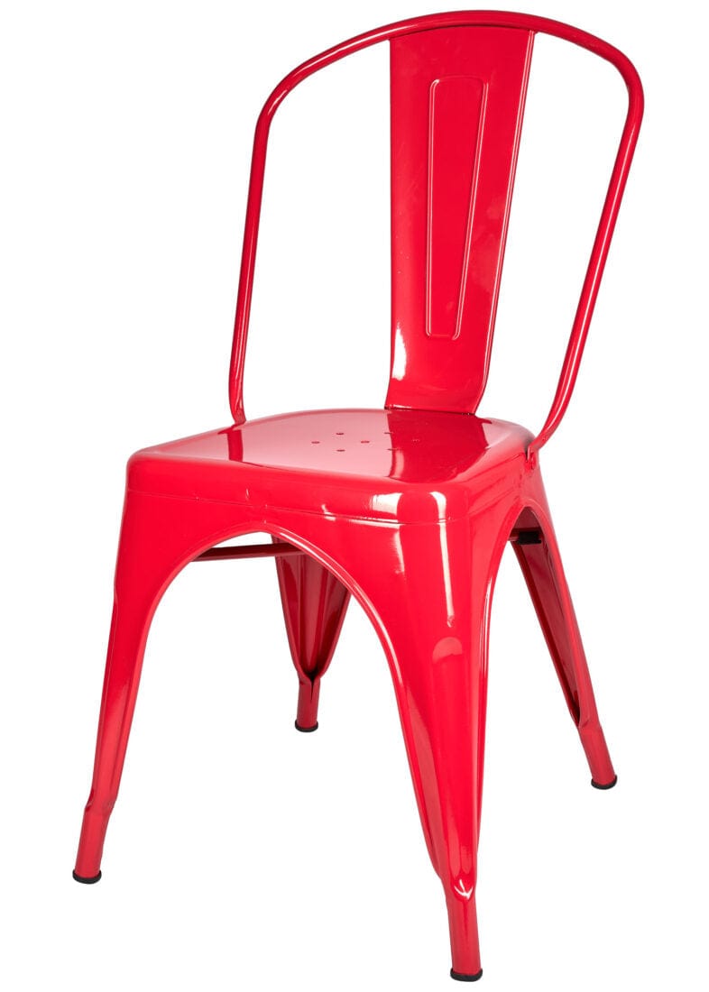 Chivari Red Hi Gloss Tolix Style Metal Chair CTMR-AX-T