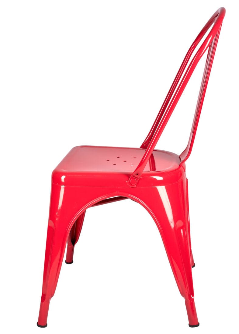 Chivari Red Hi Gloss Tolix Style Metal Chair CTMR-AX-T