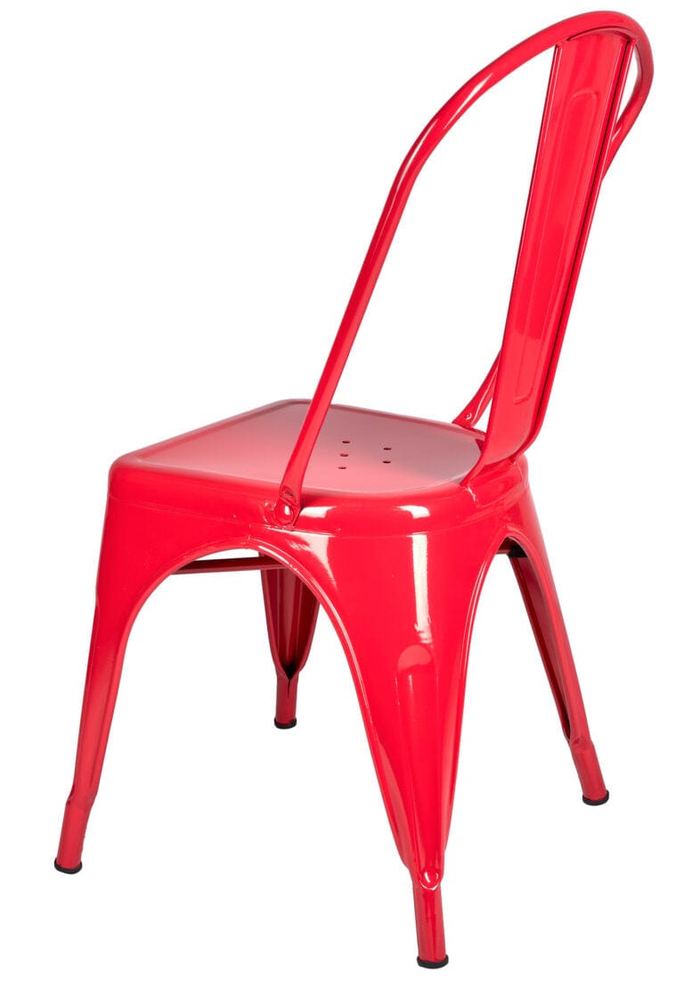 Chivari Red Hi Gloss Tolix Style Metal Chair CTMR-AX-T