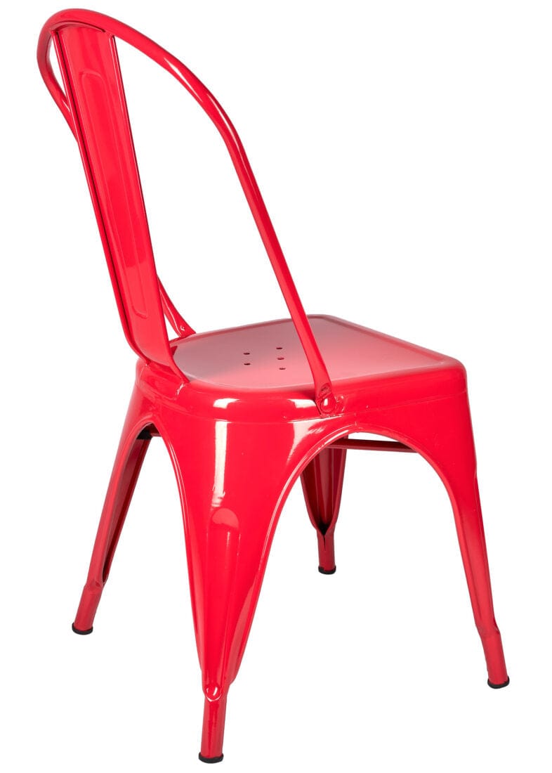 Chivari Red Hi Gloss Tolix Style Metal Chair CTMR-AX-T
