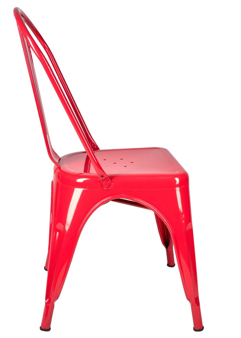 Chivari Red Hi Gloss Tolix Style Metal Chair CTMR-AX-T