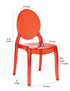 Chivari Red Clear Resin Oval Back Sophia Ghost Chair CGSRR-ZG-T