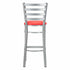 Chivari Ladder Back Bar Stool with Silver Frame and Red Vinyl Seat BLMSVR-ZF-KT
