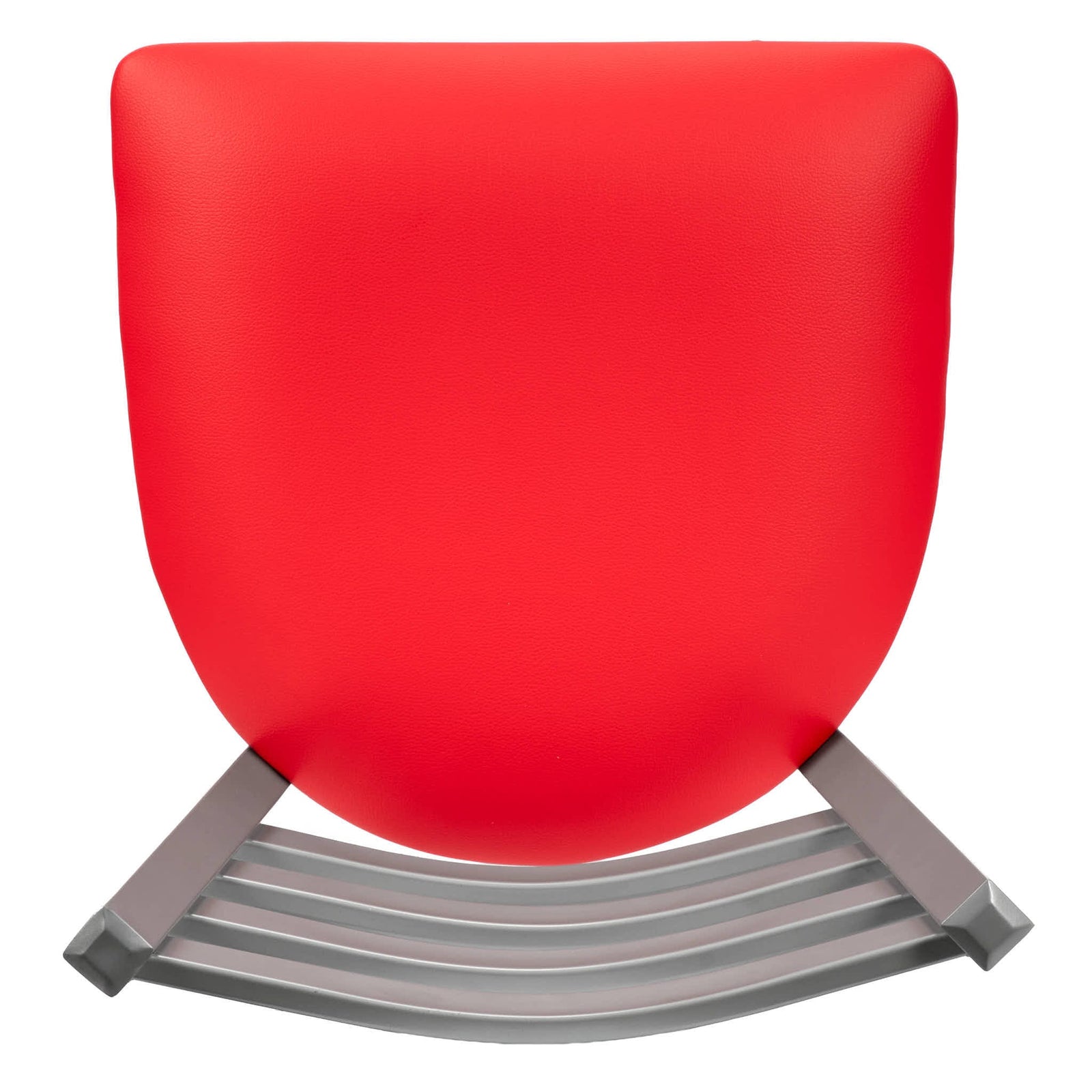 Chivari Ladder Back Bar Stool with Silver Frame and Red Vinyl Seat BLMSVR-ZF-KT
