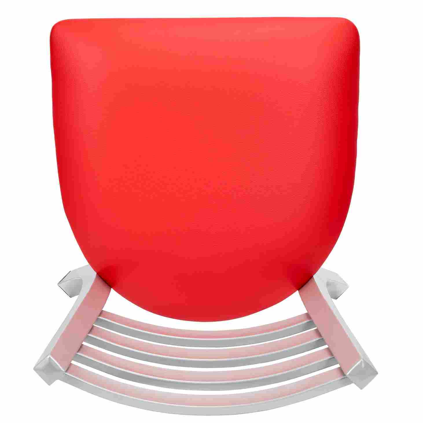 Chivari Ladder Back Restaurant Chair with Silver Frame and Red Vinyl Seat CLMSVR-ZF-KT