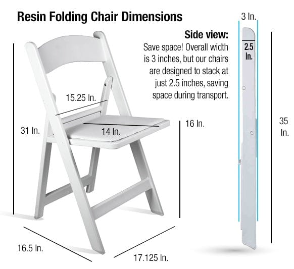 Chivari White Resin Folding Chair CFRW-X-AX-T