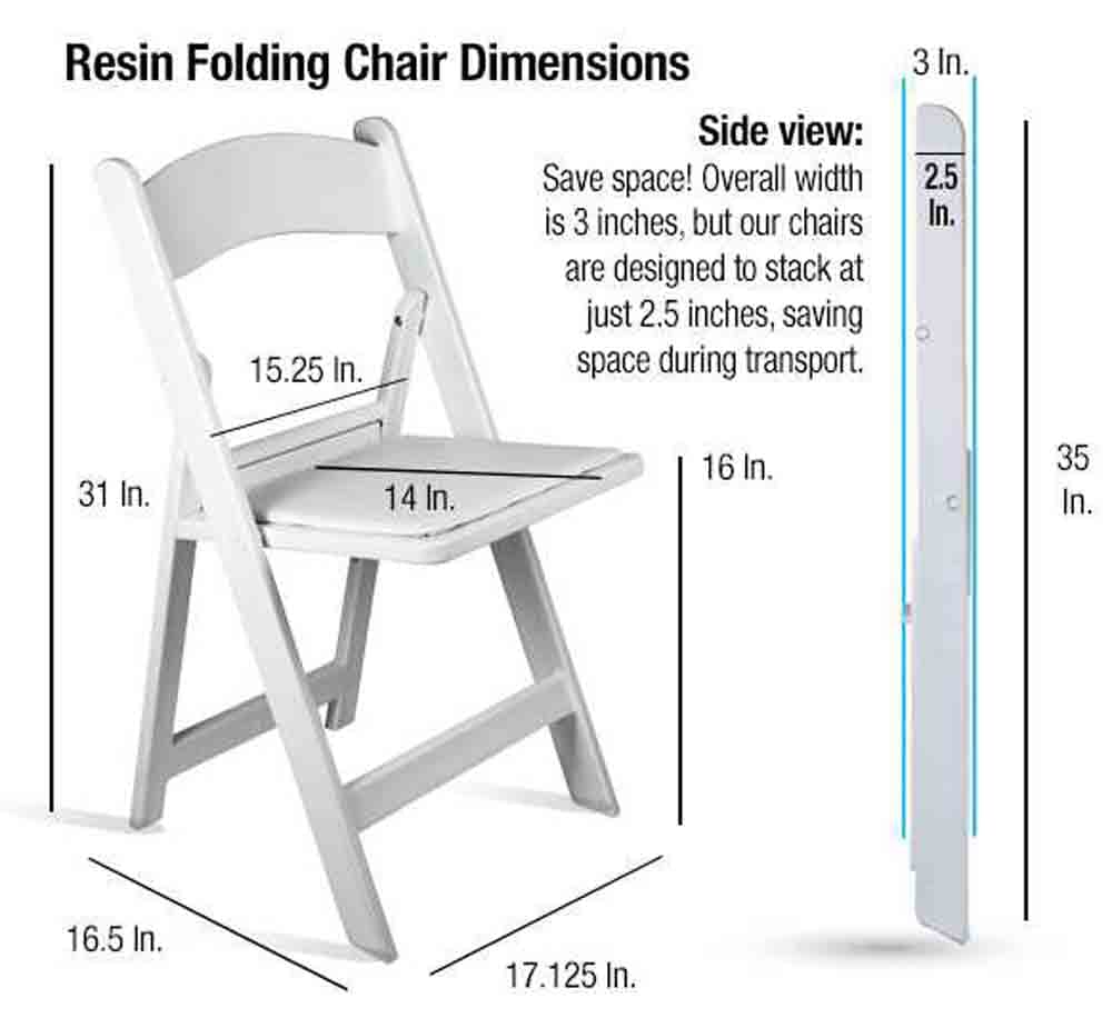 Chivari White SuperResin™ Folding Chair with Stainless Steel Hardware CFRWS-AX-T