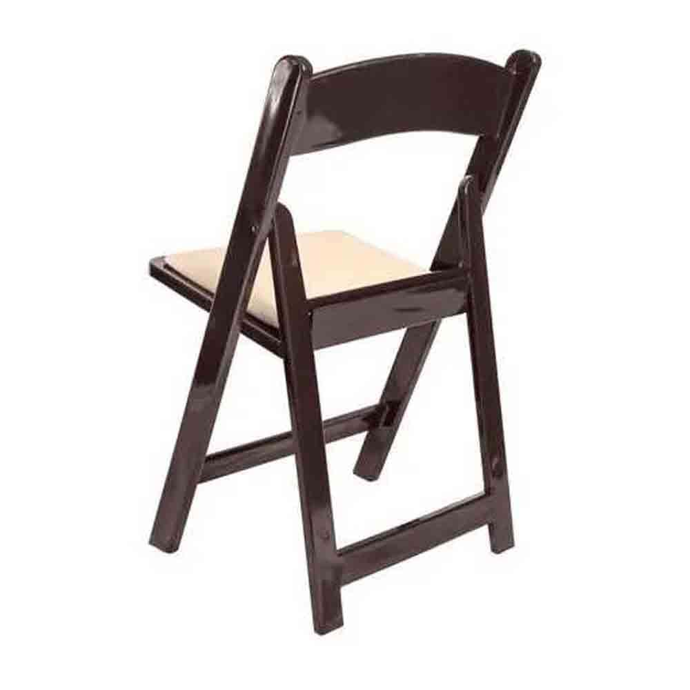 Chivari Fruitwood Resin Folding Chair with Tan Cushion CFRF-TAN-AX-T