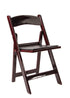 Chivari Mahogany WoodGrain™ Resin Steel Skeleton™ Folding Chair with Black Seat CFRM-ST-A