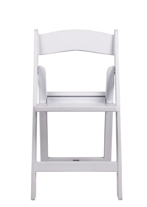 Chivari 100 Chair Pack White Resin Folding Chair Slatted Seat 650 lbs Weight Capacity* 2 Year Total Warranty* CFRW-SLATTED-CX-T-100