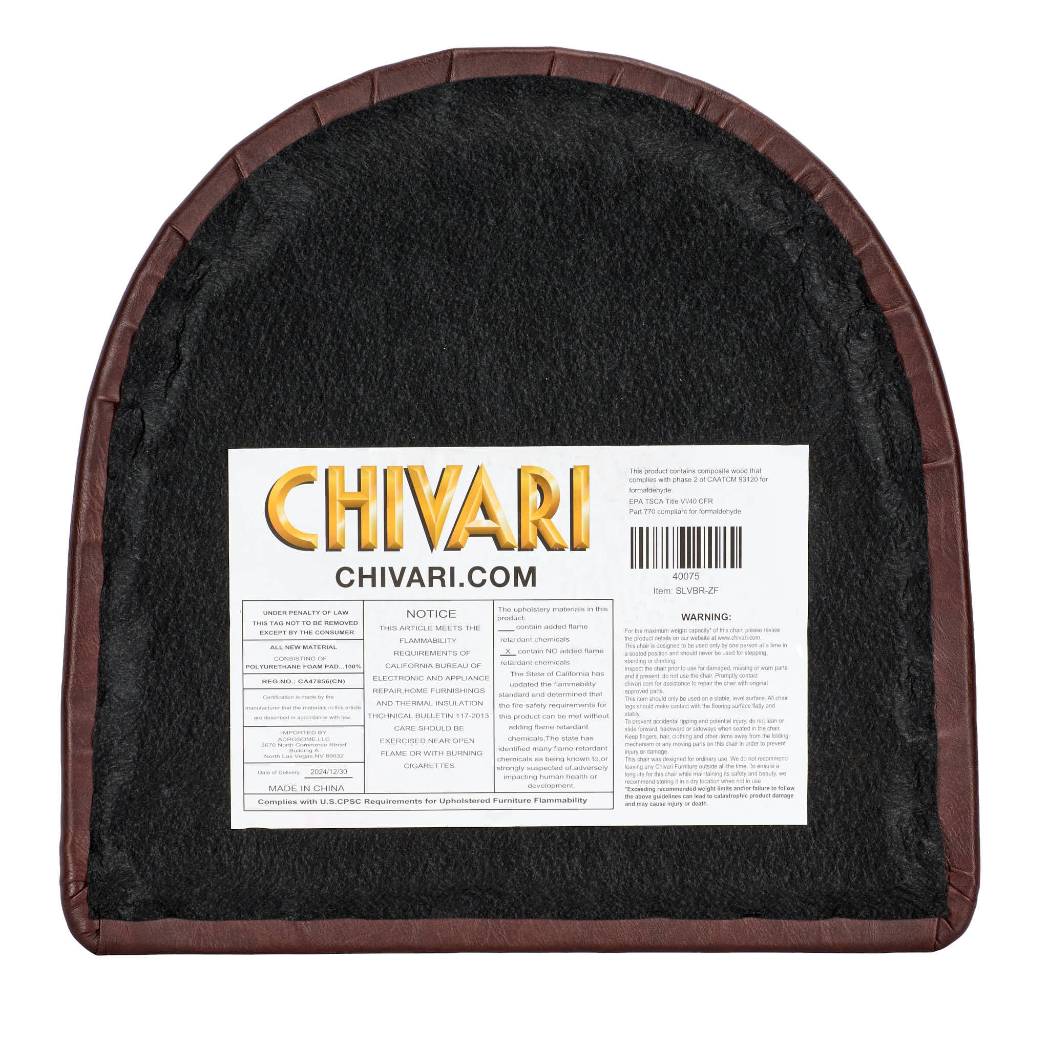 Chivari Replacement Brown Vinyl Chair Seat for Metal Restaurant Ladder Back Chairs SLVBR-ZF