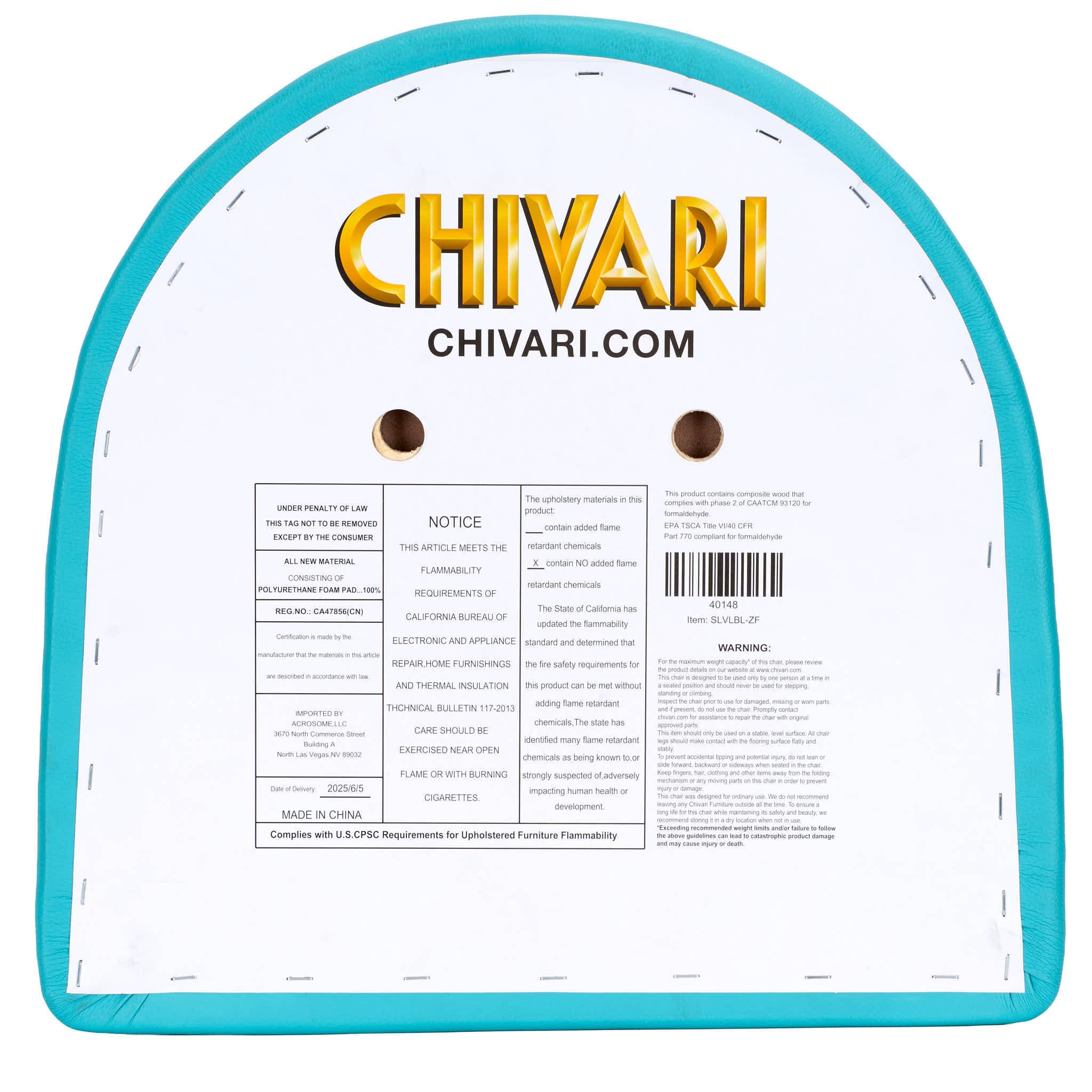 Chivari Replacement Light Blue Vinyl Chair Seat for Metal Restaurant Ladder Back Chairs SLVLBL-ZF