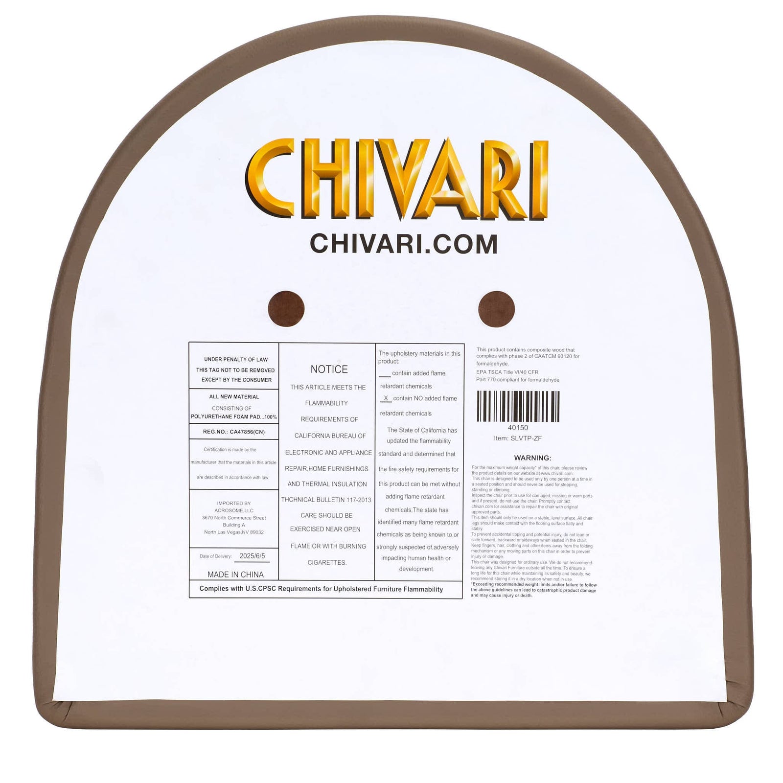 Chivari Replacement Taupe Vinyl Chair Seat for Metal Restaurant Ladder Back Chairs SLVTP-ZF