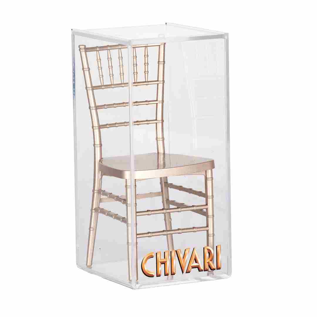 Chivari Rose Gold Champagne Mini Chiavari Chair 1:6 Scale Model CCRRGC-TY-AX