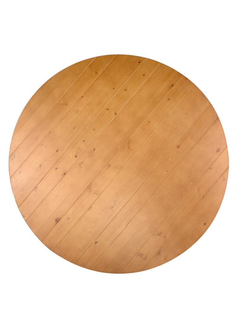 Chivari 60" (5 Foot) Chestnut Round Farm Table TFARMRD60-CHESTNUT-S-LEG-AX-T