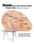 66" (5.5 Foot) Round Heavy Duty Plywood Folding Banquet Table