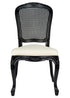 Chivari Black Resin Royal Chair with Ivory Vinyl Seat and Black Rattan Back Similar to Louis Pop Style - Monstserrat CRRBIR-ZG-T