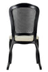 Chivari Black Resin Royal Chair with Ivory Vinyl Seat and Black Rattan Back Similar to Louis Pop Style - Monstserrat CRRBIR-ZG-T