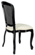 Chivari Black Resin Royal Chair with Ivory Vinyl Seat and Black Rattan Back Similar to Louis Pop Style - Monstserrat CRRBIR-ZG-T