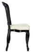 Chivari Black Resin Royal Chair with Ivory Vinyl Seat and Black Rattan Back Similar to Louis Pop Style - Monstserrat CRRBIR-ZG-T
