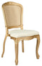Chivari Gold Resin Royal Chair with Ivory Vinyl Seat and Gold Rattan Back Similar to Louis Pop Style - Dover CRRGGR-ZG-T