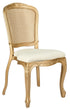 Chivari Gold Resin Royal Chair with Ivory Vinyl Seat and Gold Rattan Back Similar to Louis Pop Style - Dover CRRGGR-ZG-T