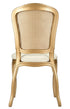 Chivari Gold Resin Royal Chair with Ivory Vinyl Seat and Gold Rattan Back Similar to Louis Pop Style - Dover CRRGGR-ZG-T