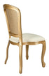 Chivari Gold Resin Royal Chair with Ivory Vinyl Seat and Gold Rattan Back Similar to Louis Pop Style - Dover CRRGGR-ZG-T
