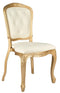 Chivari Gold Resin Royal Chair with Ivory Vinyl Seat and Ivory Vinyl Tufted Back Similar to Louis Pop Style - Chambeau CRRGIT-ZG-T