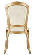 Chivari Gold Resin Royal Chair with Ivory Vinyl Seat and Ivory Vinyl Tufted Back Similar to Louis Pop Style - Chambeau CRRGIT-ZG-T