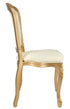 Chivari Gold Resin Royal Chair with Ivory Vinyl Seat and Ivory Vinyl Tufted Back Similar to Louis Pop Style - Chambeau CRRGIT-ZG-T