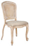 Chivari Natural White Washed Resin Royal Chair with Tan Tweed Fabric Seat and White Washed Rattan Back Similar to Louis Pop Style - York CRRNWBNWR-ZG-T