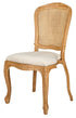 Chivari Natural Resin Royal Chair with Ivory Fabric Seat and Natural Rattan Back Similar to Louis Pop Style - Ranier CRRNINR-ZG-T