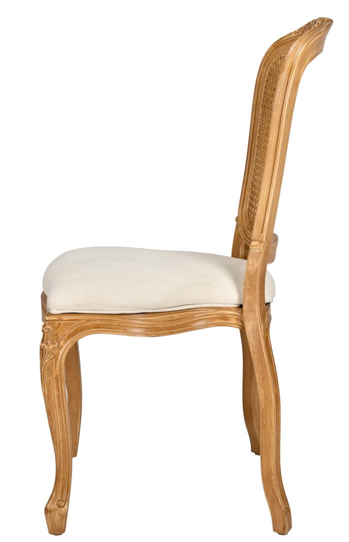 Chivari Natural Resin Royal Chair with Ivory Fabric Seat and Natural Rattan Back Similar to Louis Pop Style - Ranier CRRNINR-ZG-T