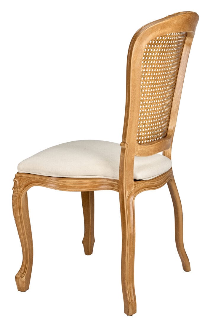 Chivari Natural Resin Royal Chair with Ivory Fabric Seat and Natural Rattan Back Similar to Louis Pop Style - Ranier CRRNINR-ZG-T