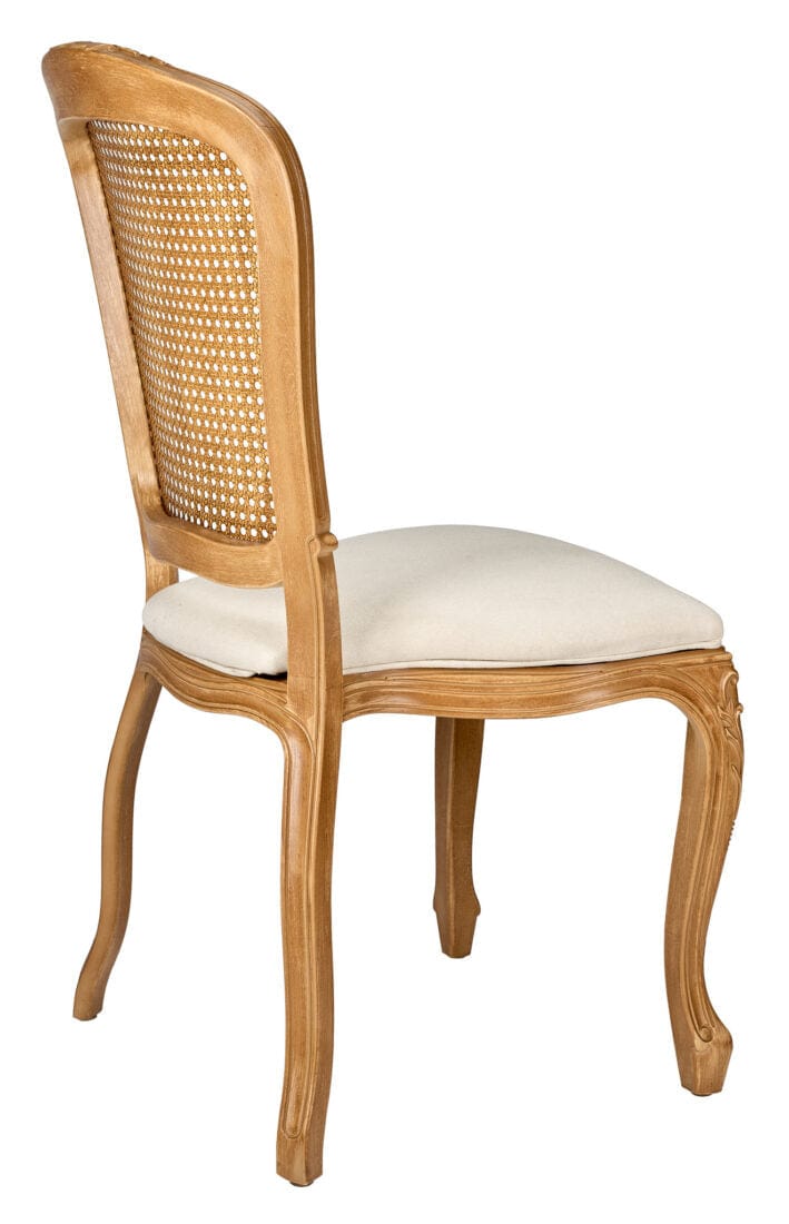 Chivari Natural Resin Royal Chair with Ivory Fabric Seat and Natural Rattan Back Similar to Louis Pop Style - Ranier CRRNINR-ZG-T