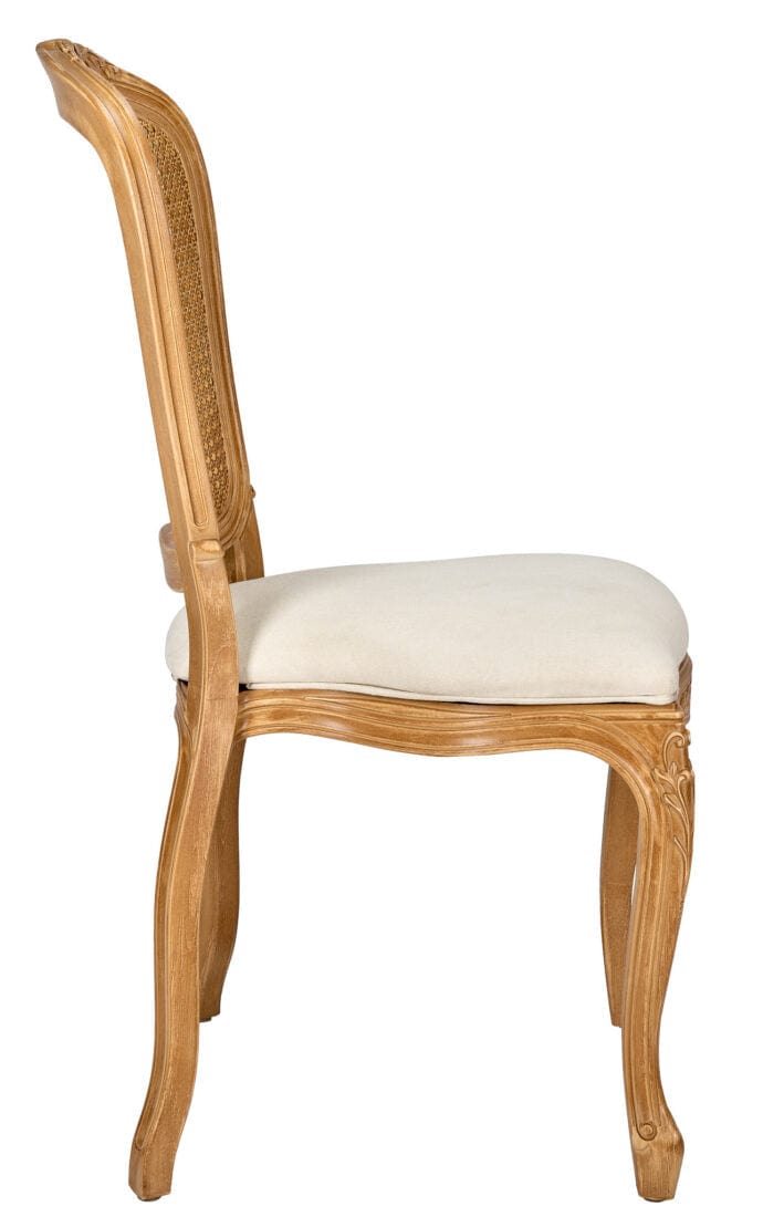 Chivari Natural Resin Royal Chair with Ivory Fabric Seat and Natural Rattan Back Similar to Louis Pop Style - Ranier CRRNINR-ZG-T