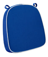 Royal Blue with White Piping 2.5" Thick Chair Cushion - World's Best Cushions