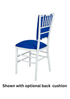 Royal Blue 1.75" Thick Fabric Panel Back Chiavari Chair Cushion and SlipNot™ Technology