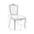 Gold Resin Royal Chair with Ivory Vinyl Seat and Ivory Vinyl Tufted Back Similar to Louis Pop Style - Chambeau