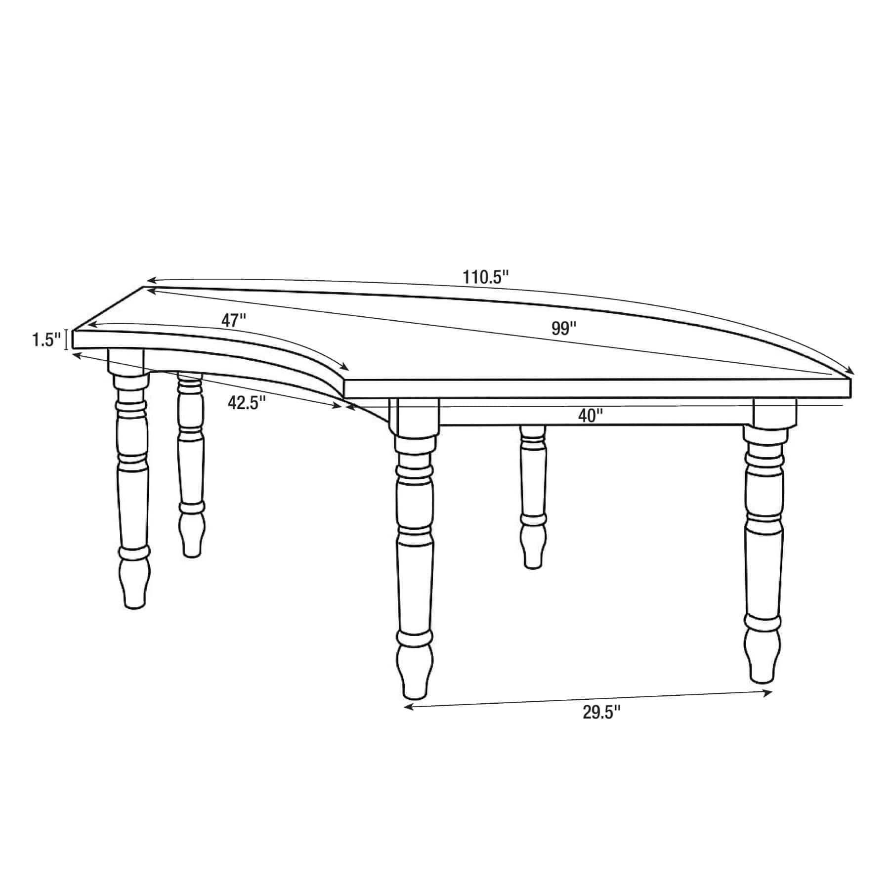 Chivari U-Shape Serpentine Farm Table Kit - Seats 12 - Includes 2 White Distressed Serpentine Tables TFARM-SNKT-WD4