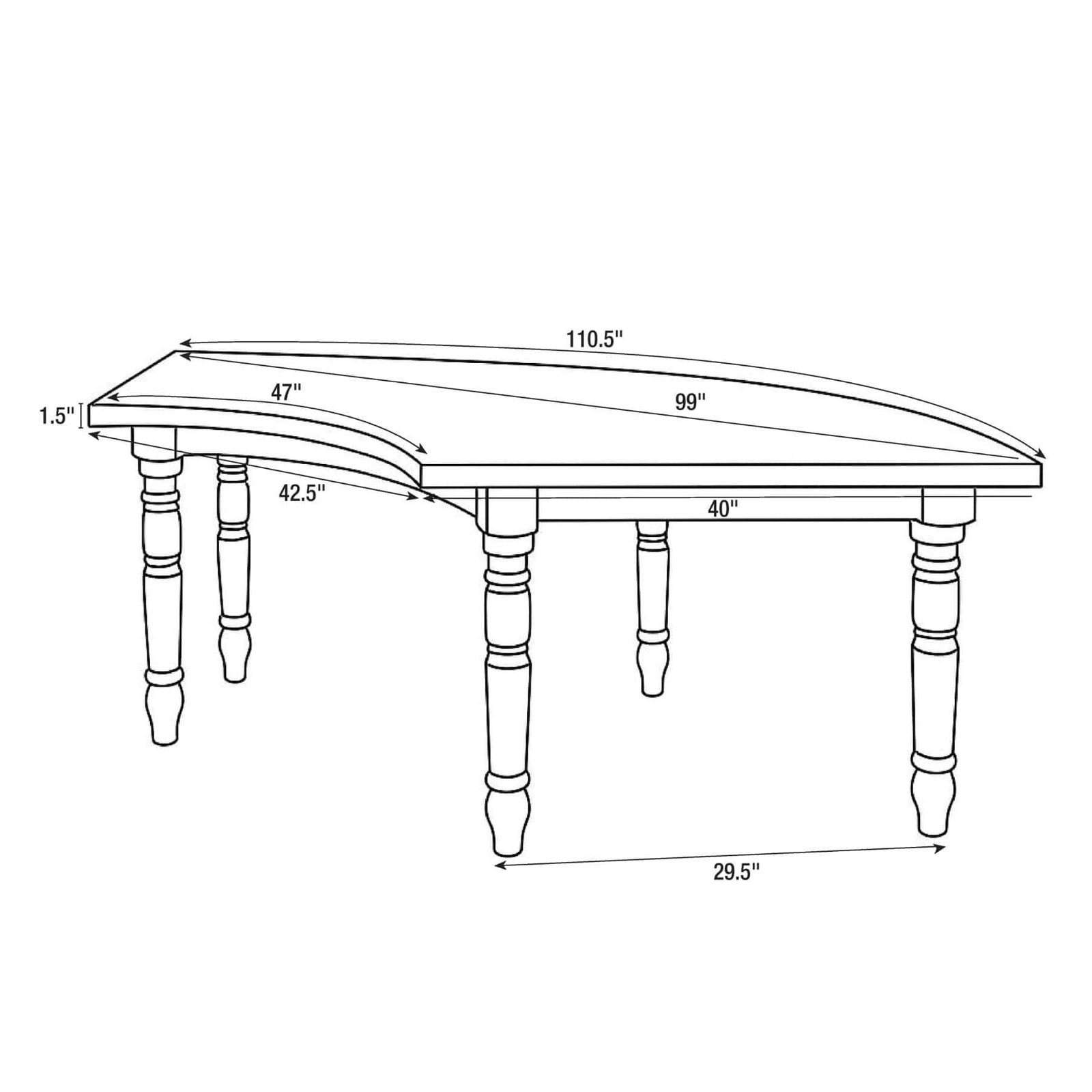 Chivari Enclosed Circle Serpentine Farm Table Kit - Seats 16 - Includes 4 Fruitwood Serpentine Tables TFARM-SNKT-FTW3