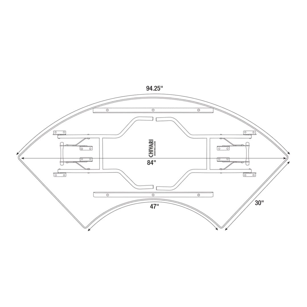 Chivari 84" x 30" (7 Foot) Serpentine Heavy Duty Plywood Folding Table TPLYSRP84M-AX-T
